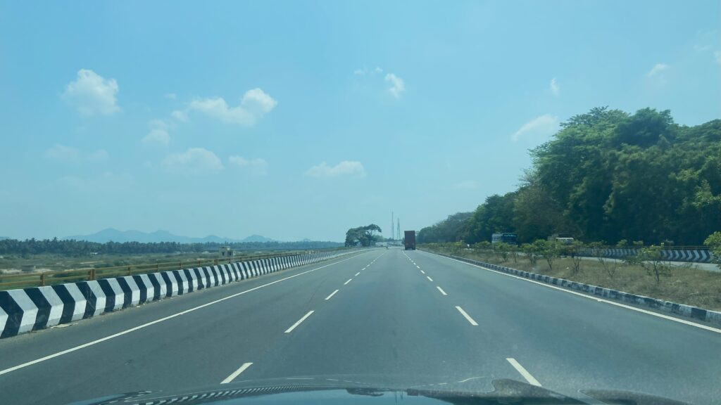 Driving mostly through 4 lane or 6 lane highways