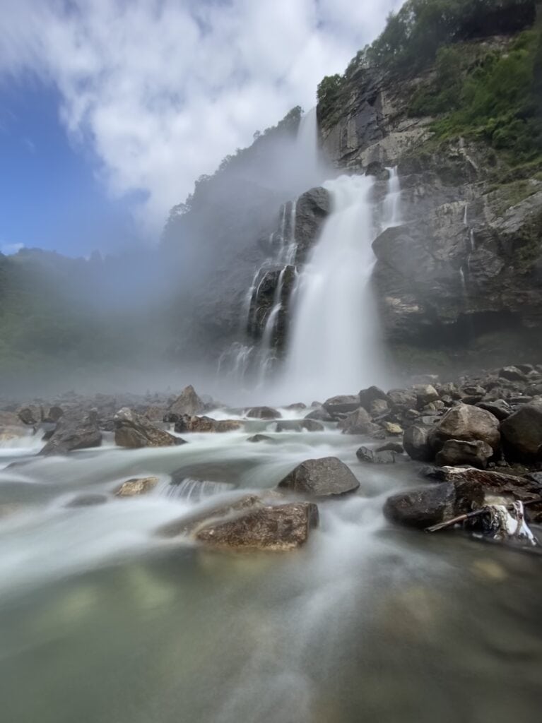 A long exposure of the waterfalls