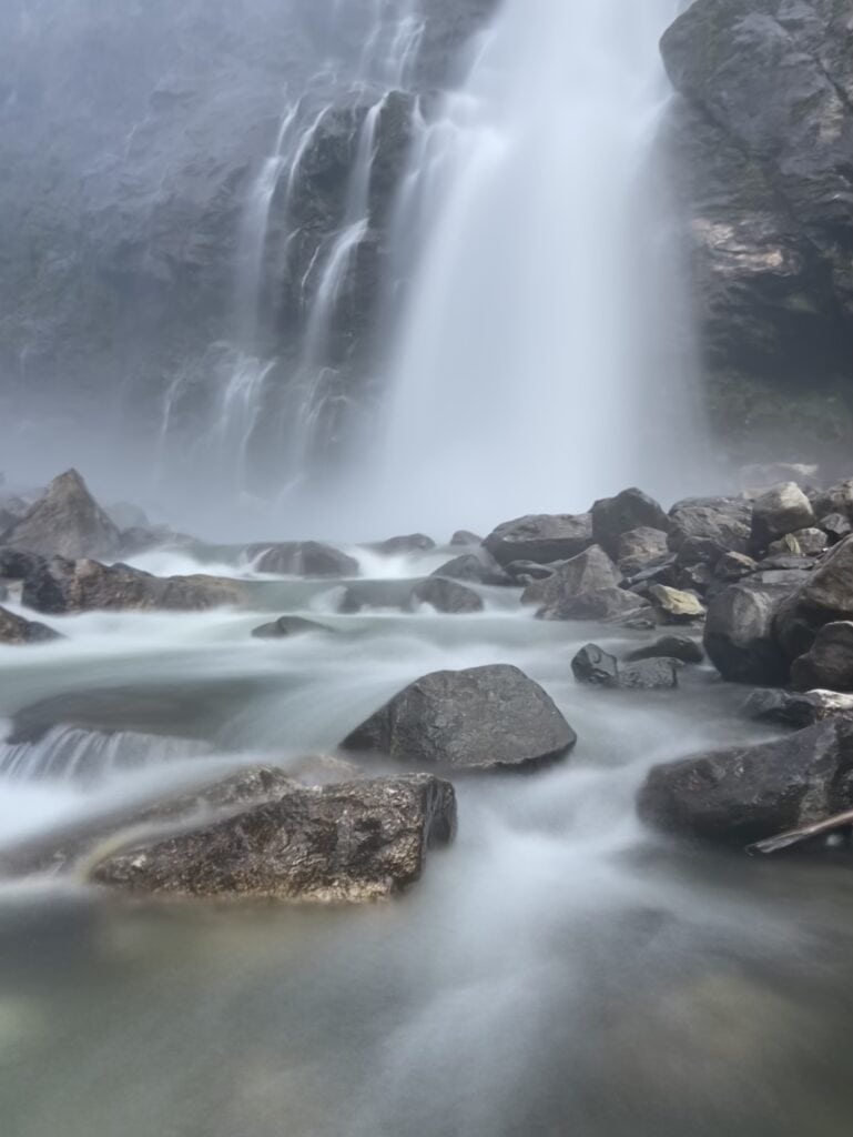 A long exposure of the waterfalls
