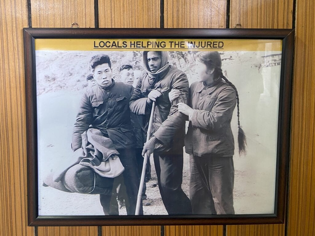 Locals helping the injured