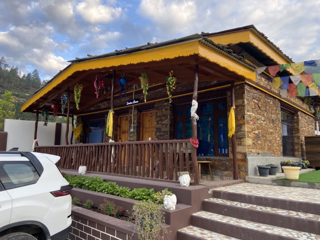 Outside view of MyVillage cottages. There are a few individual cottages