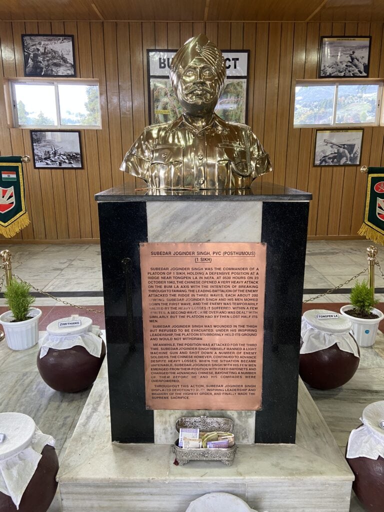 A bust of Subedar Joginder Singh