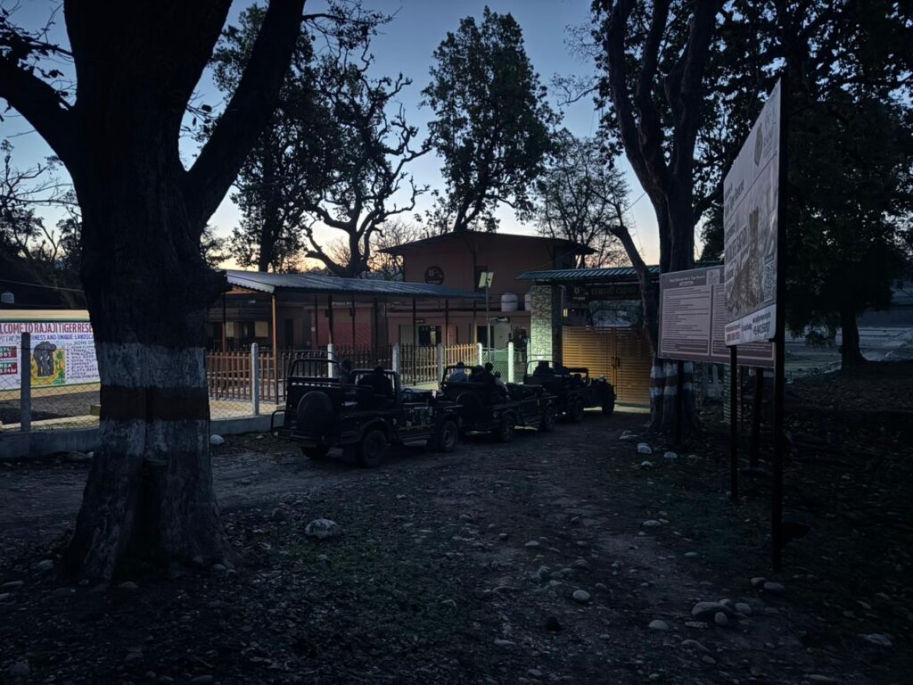 Waiting at the gate of Rajaji park